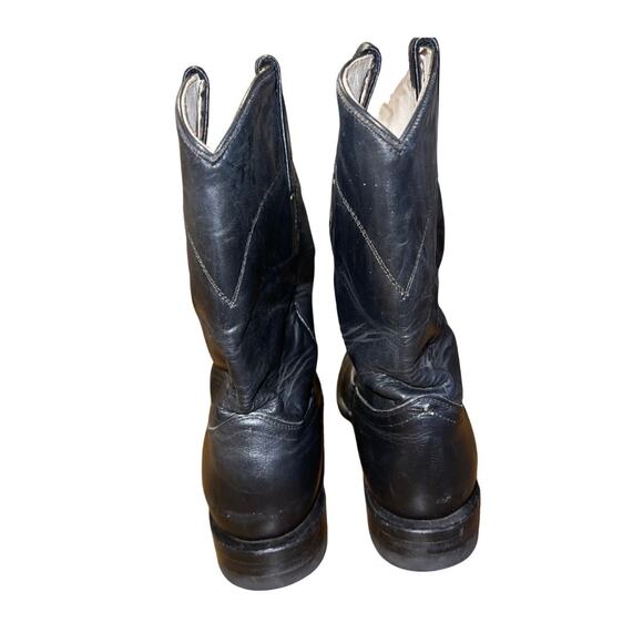 Cowtown Vintage Mens Roper Black Leather Boots Western Cowboy Size 8 - Picture 3 of 8